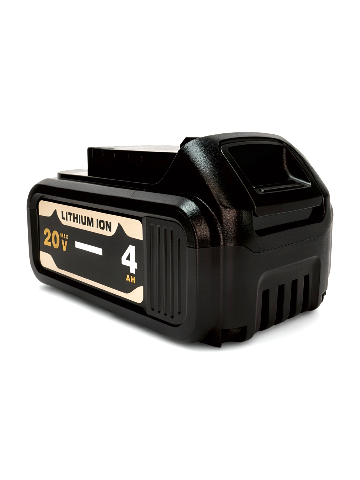PERSISTINVISITING 20V 4.0Ah replacement battery three quarter view compatible with DEWALT 20V MAX tools